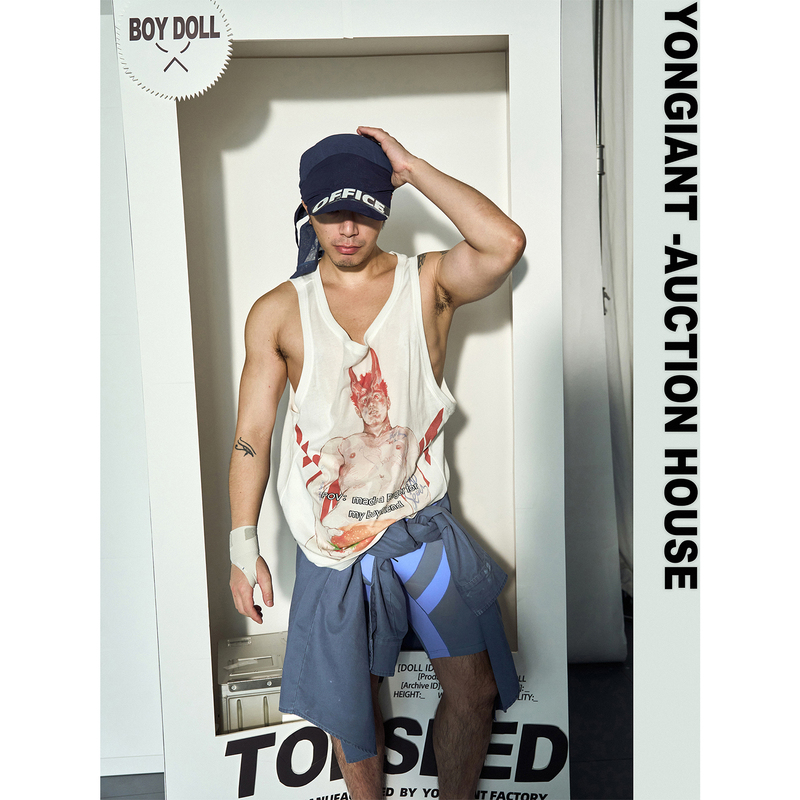 Yongiant White Hamburger Devil Print Tank Top 2026Ss Yg2617