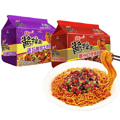 统一方便面酱拌面老坛酸菜牛肉贵州豆豉辣酱卤香牛肉干拌面旗舰店