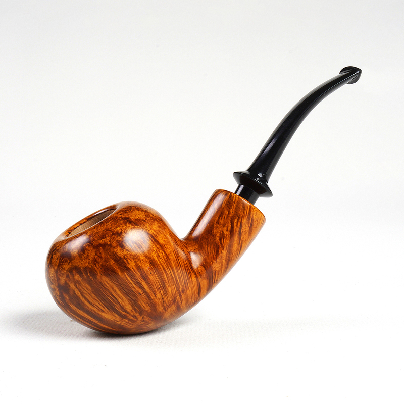 Italian Imported Briar Wood Smooth Surface Pufferfish-Shaped Smoking Pipe, Brown Large Pipe, Beginner's Smoking Mouthpiece, Apple