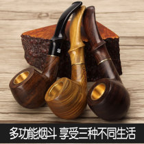 Mens solid wood filter pipe tobacco old-fashioned pure copper pipe dry pipe smoking bag Pot Pot Pot tobacco special accessories