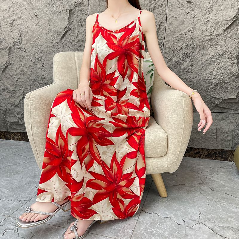 [Maple Leaf Wanlin] Summer Fashion Loose Temperament Suspender Dress Women's Loose Dress Summer Thin Outerwear