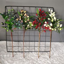 Single 5-branch olive fruit simulation Berry twig fruit home decoration fake flower ornaments wedding photo props