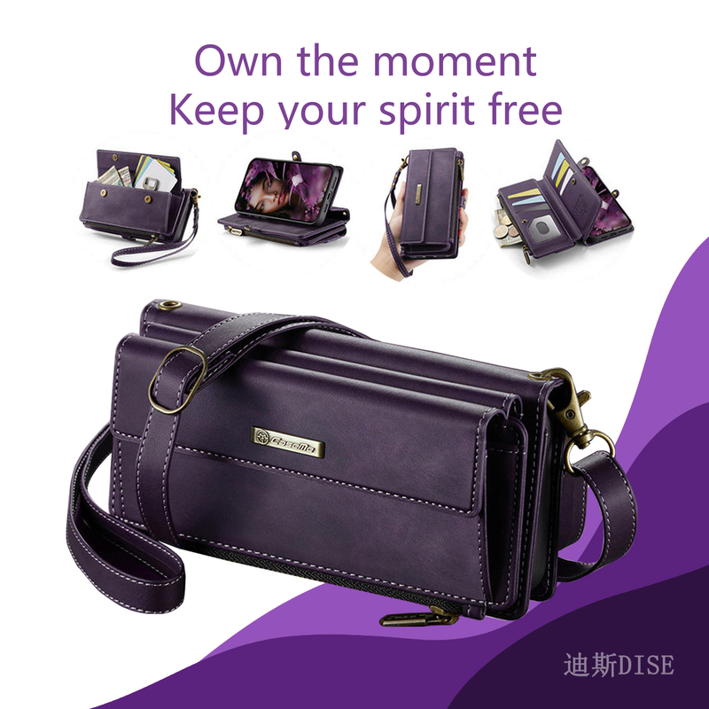 European and American Fashion Crossbody Backpack Suitable for Apple iPhone 17 Phone Case 15Plus High-End Wallet 16/17Promax Full-Cover Anti-Drop Protective Case 12/13/14/15 Phone Protective Case