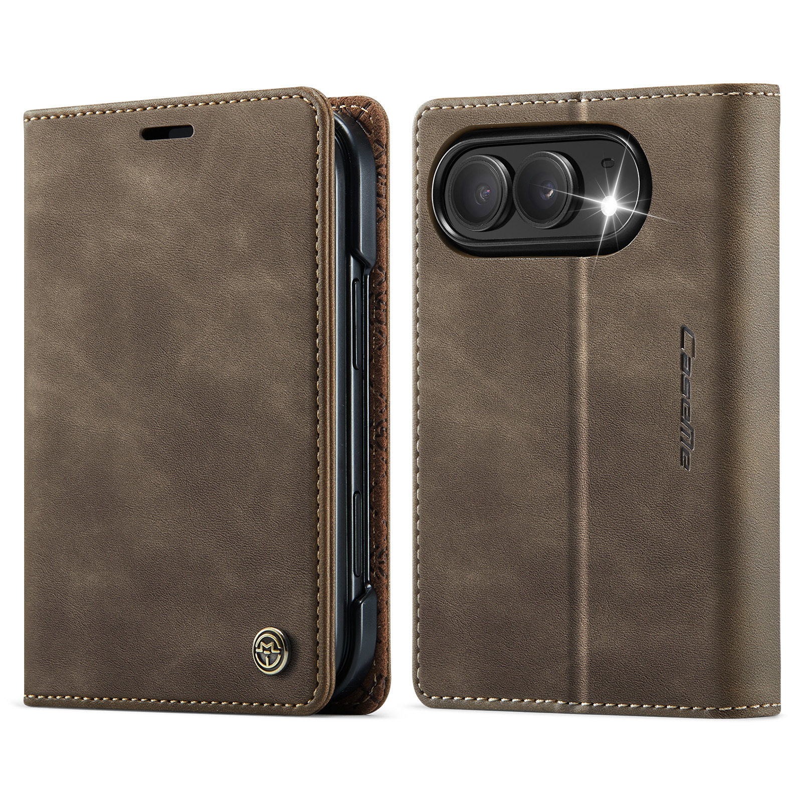 Faux Leather Wallet Emblem iPhone Case
