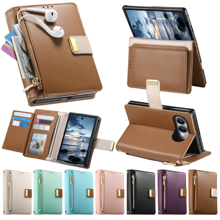 Golden Retriever Card Slot Leather Stand Flip Foldable iPhone Case