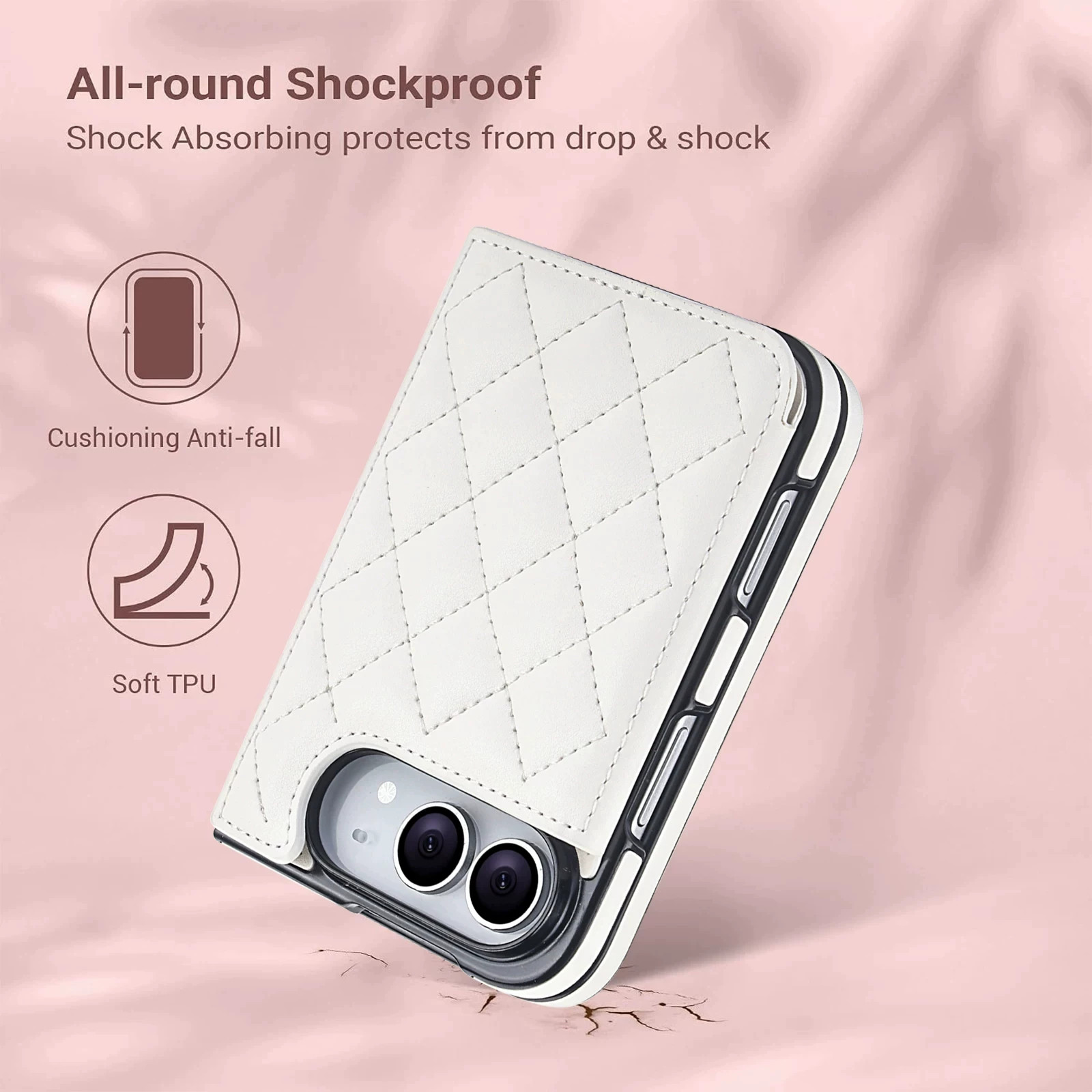 Rose Gold Diamond Quilted Leatherette iPhone Case