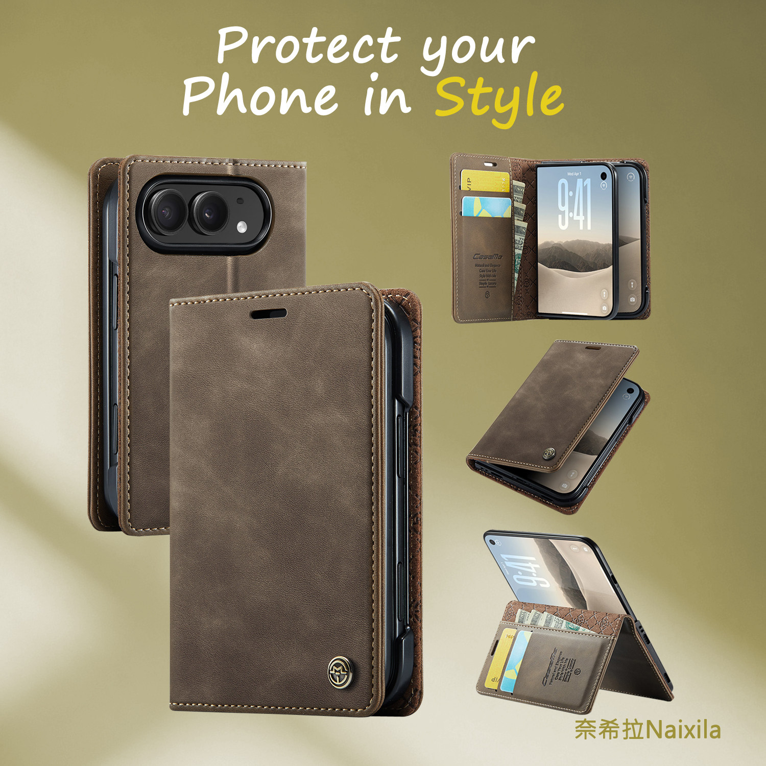 Faux Leather Wallet Emblem iPhone Case