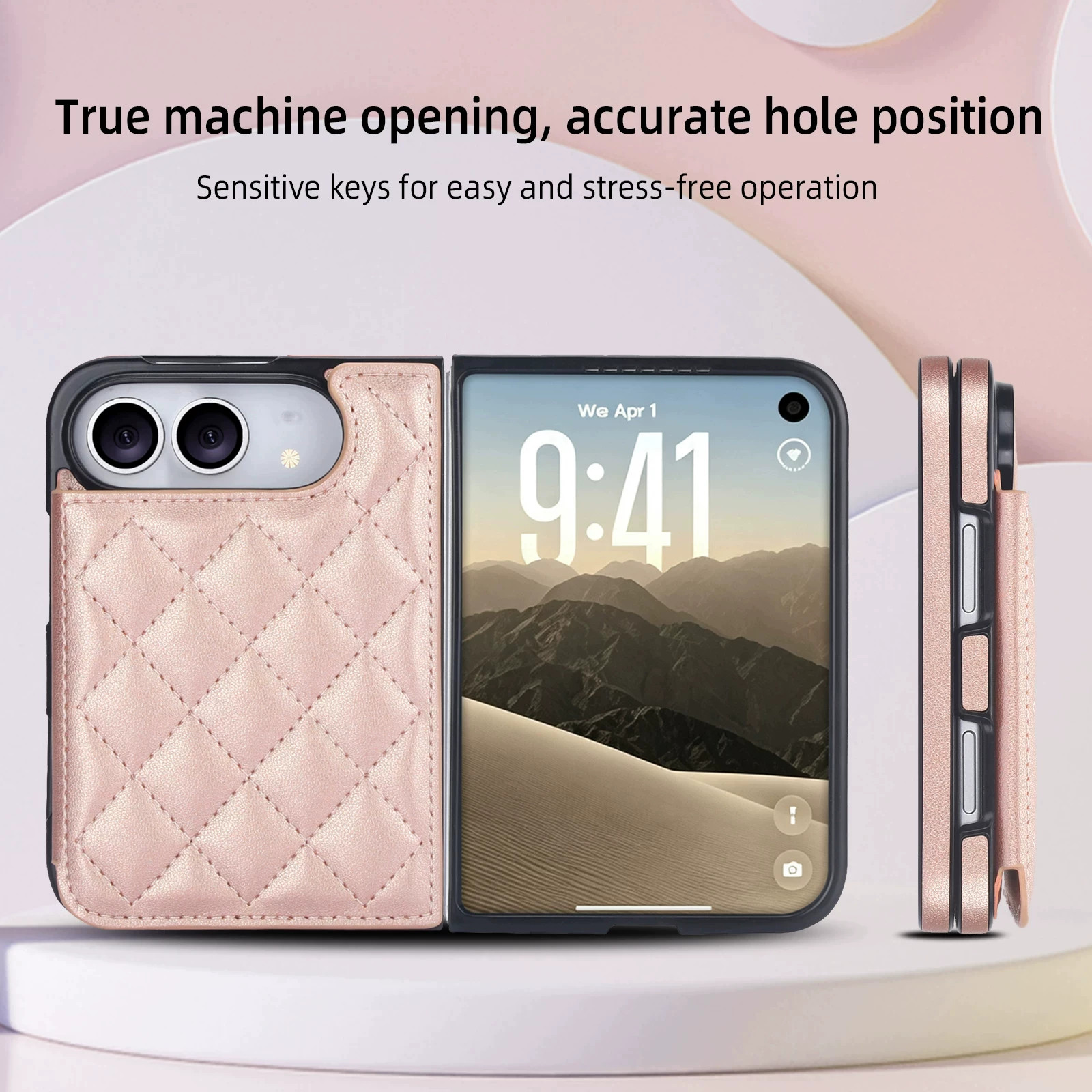 Rose Gold Diamond Quilted Leatherette iPhone Case