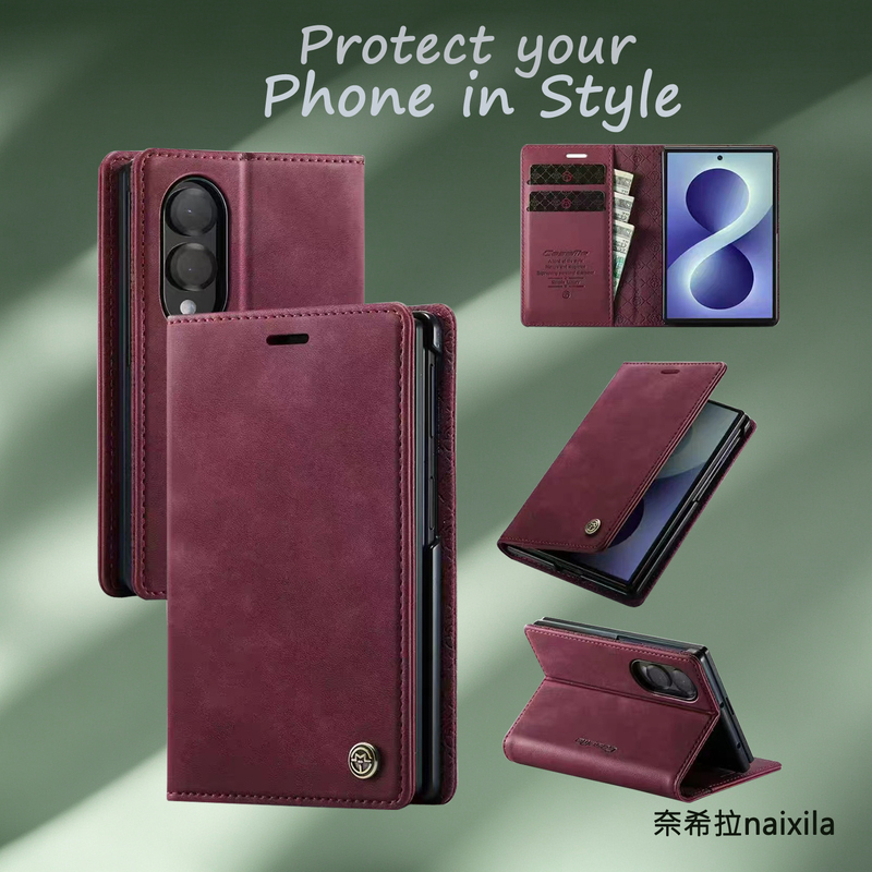 New Fashionable Flip Card Holder Phone Case Suitable for Samsung Zfold8 Phone Protective Case Zfold8Ultra Phone Case Business Travel Phone Case Fashionable Anti-Drop Shockproof Phone Case