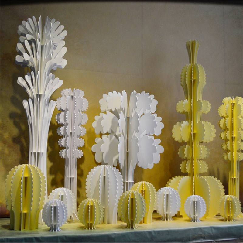 Customized large-scale simulation cactus flower ball tree column creative shopping mall Meichen window decoration props decoration set