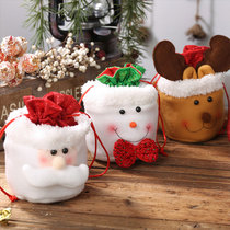 Christmas Decorations Linen Drawstring Apple Bag Old Man Sugar Snowman Bag Elk Bag Fruit Bag Childrens Gift Bag