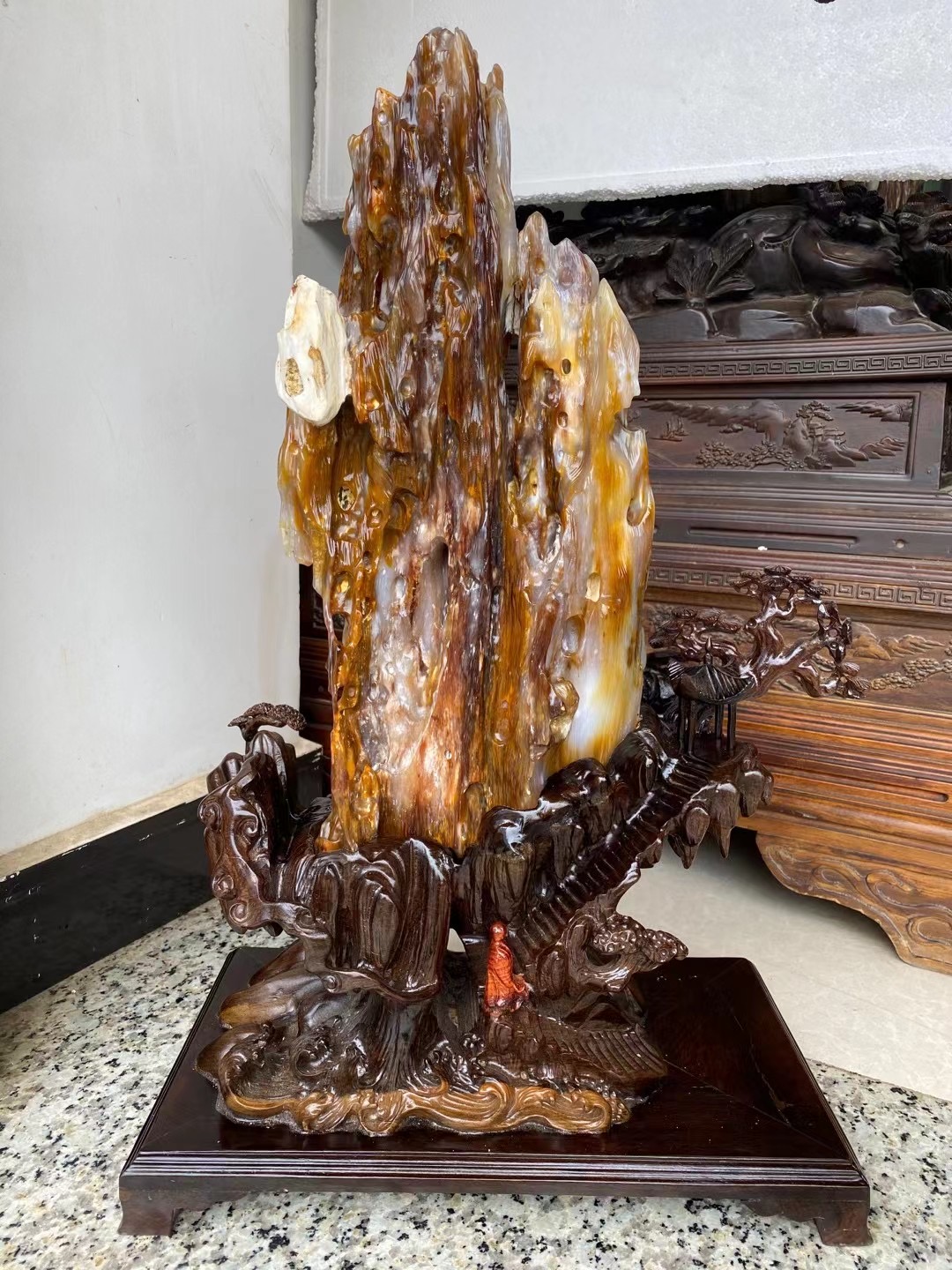 Quality Burmese Tree Jade Raw Stone Natural Tree Fossil Tabletop Chite Stone Sightseeing Stone Wood Fossilized Stone Wood Fossil Pendulum