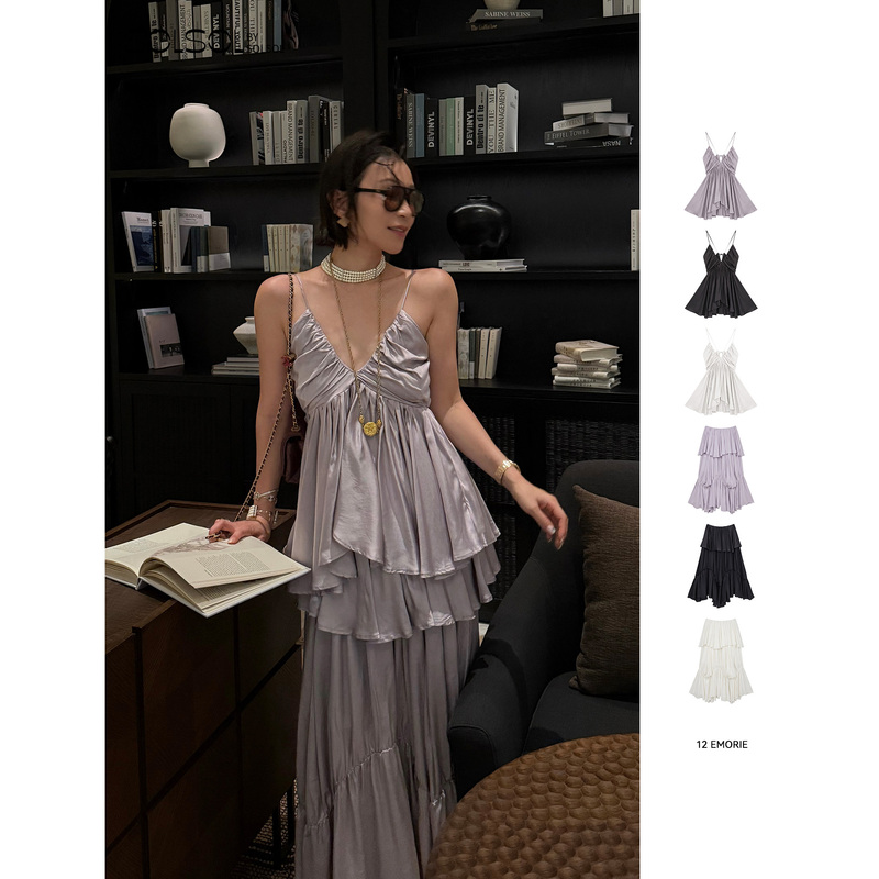 12 Emorie Designer 26 Early Autumn New Layered Soft Satin Camisole/Skirt Solsol