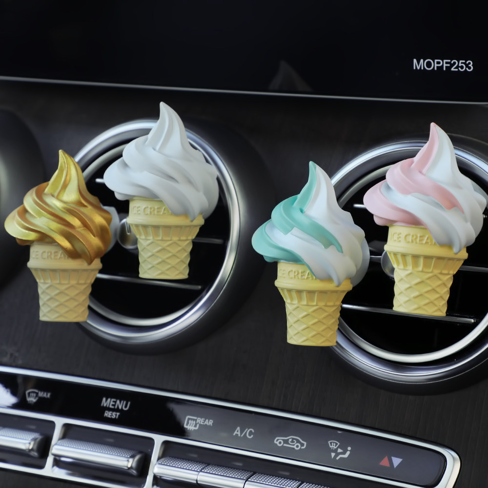 Ice cream car air outlet fragrance clip creative cone car air conditioning aromatherapy clip decoration car decoration female