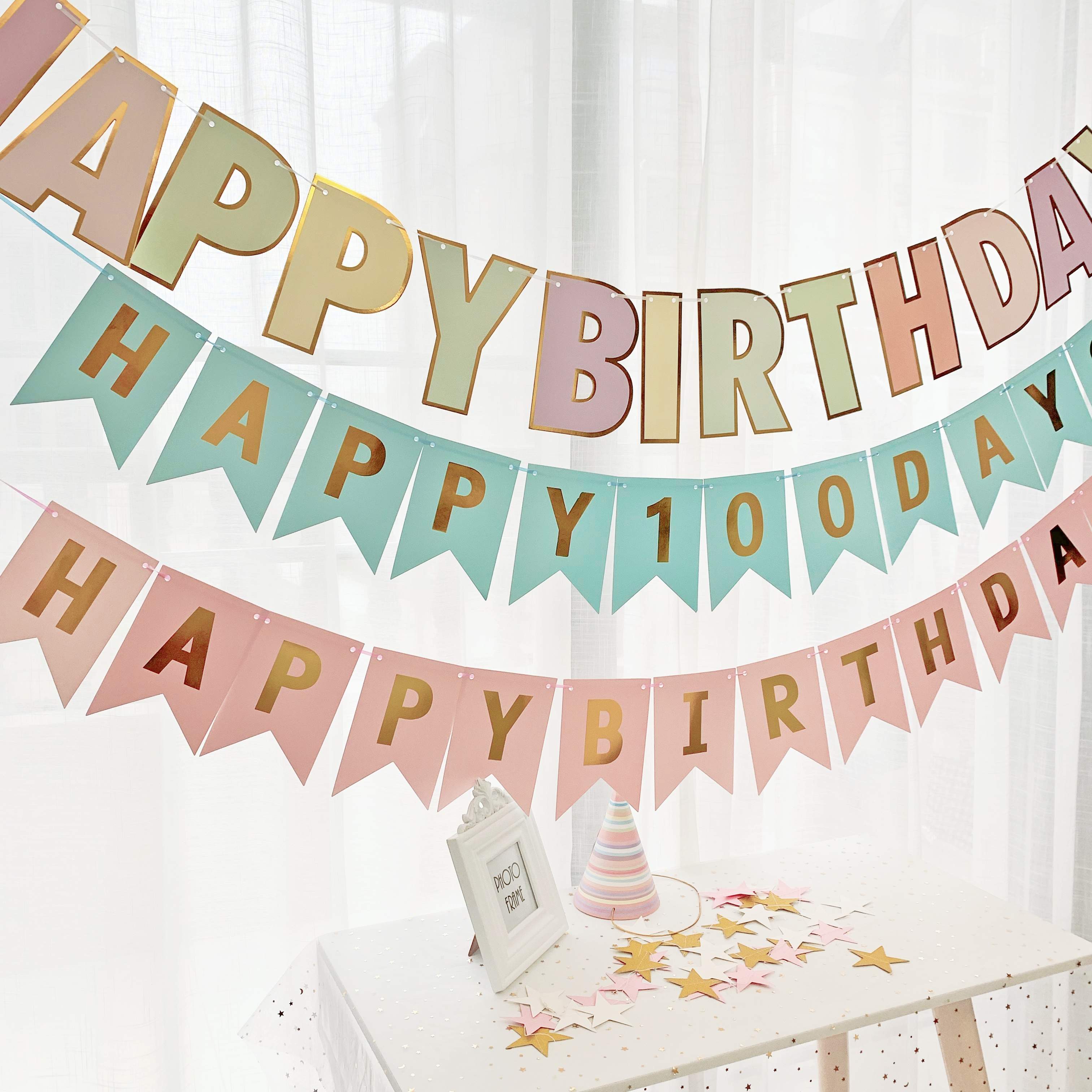 Baby children's birthday decoration happy decoration pull flag birthday package party letter pull flower cartoon theme