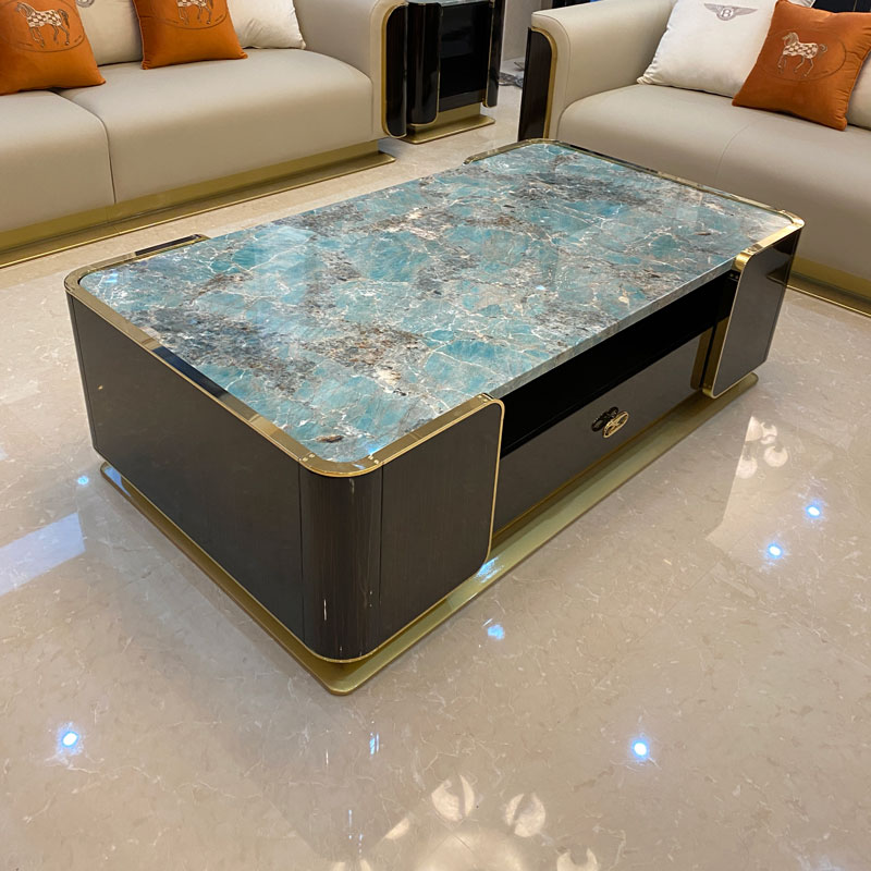 Willy-style Light Lavish Marble Solid Wood Tea Port Style Postmodern Extremely Simple Bentley Furniture Designer Tea Table Corner a few-Taobao