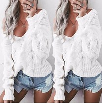 knitted sweater Women brand White pullovers knitwear Autumn