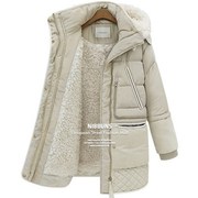 Chiên Con Thickes len áo khoác nữ mùa đông Jackets cừu Feather xuống áo khoác