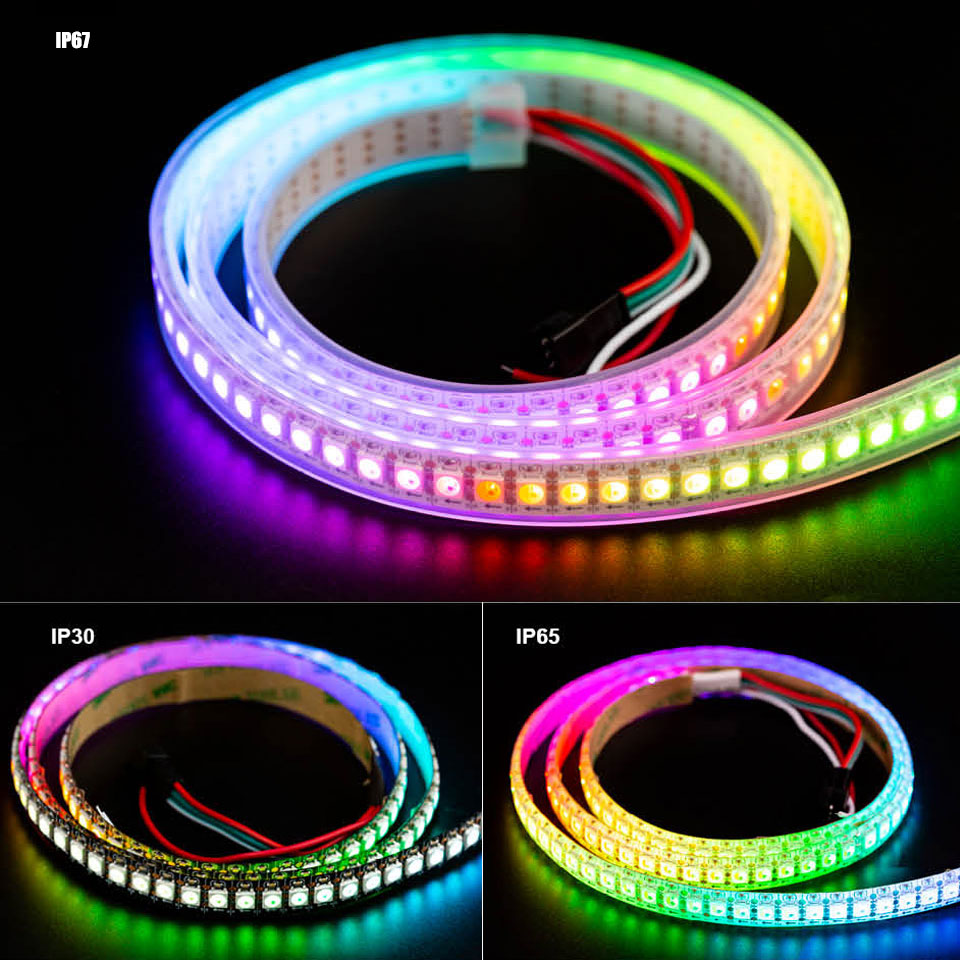 SK6812 RGBW 4 in 1 144 Pixels/m Individual Addressable LED Strip | IP67 & IP30 & IP65 