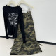 American retro 100 cotton camouflage skirt women's spring and summer 2026 new loose straight workwear skirt casual skirt