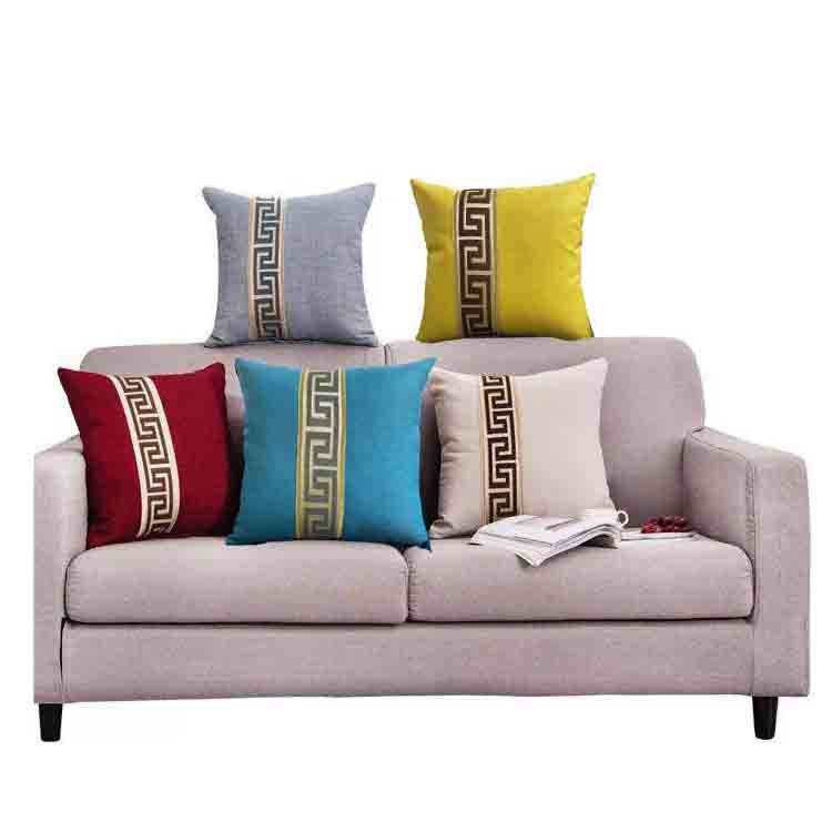 High quality colorful linen sofa pillow cushion living room cushion bedside large backrest cover without core, cotton linen, all seasons 