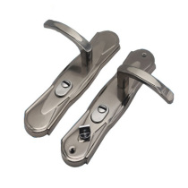 Black gold steel Buyang security door handle handle handle zinc alloy handle entry door handle big door lock single double fast