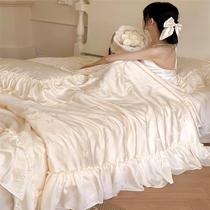 Romantic Butterfly) Summer Cooling Quilt Class A Air Conditioning Thin Quilt 100 Count Lenzing Tencel Machine Washable Jacquard Girls Bedding