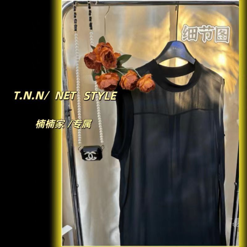 2025 Black Veil Phantom New Sleeveless Hepburn Style Slim Fit Long Dress Slimming Long Dress for Summer and Autumn 2025 Black Veil Phantom New Sleeveless Hepburn Style Slim Fit Long Dress Slimming Long Dress for Summer and Autumn