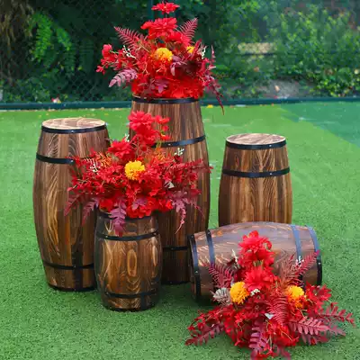 New Mori wedding ornaments wine barrel wooden barrel wedding decoration welcome area decoration wooden barrel wine barrel props
