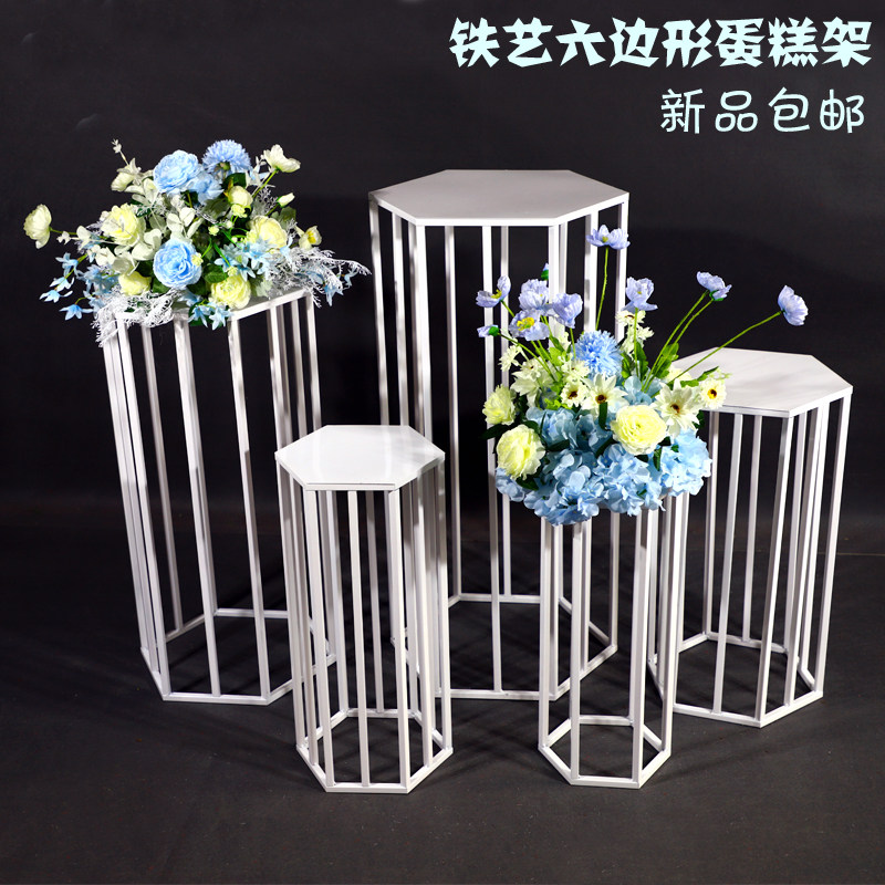 New wedding props wrought iron cake dessert table decoration birthday party arrangement decoration cylindrical cake fruit table