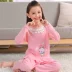 Bộ đồ ngủ bé gái Mùa xuân và mùa thu dài tay Cotton Trẻ em trẻ em Cô gái trẻ em dễ thương Phim hoạt hình công chúa dịch vụ tại nhà đồ bộ thể thao nam Bộ Pajama