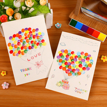 Teachers Day greeting card hand finger painting cards handmade diy material bag nursery school children teacher gifts 2021 new