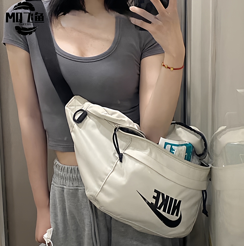Nike Casual Versatile Portable Shoulder Bag Crossbody Bag Unisex Light Bone Color Ba5751-072