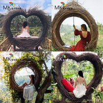 Bird Nest Chair Landing Vine Swing Autumn Thousands Scenic Area Hanging Outdoor Folk Bed Bali Net Red Birds Nest Creative Furniture