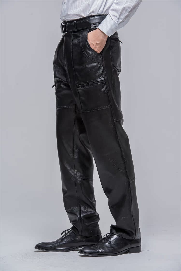 Pantalon cuir homme droit pour hiver - Ref 1491189 Image 23