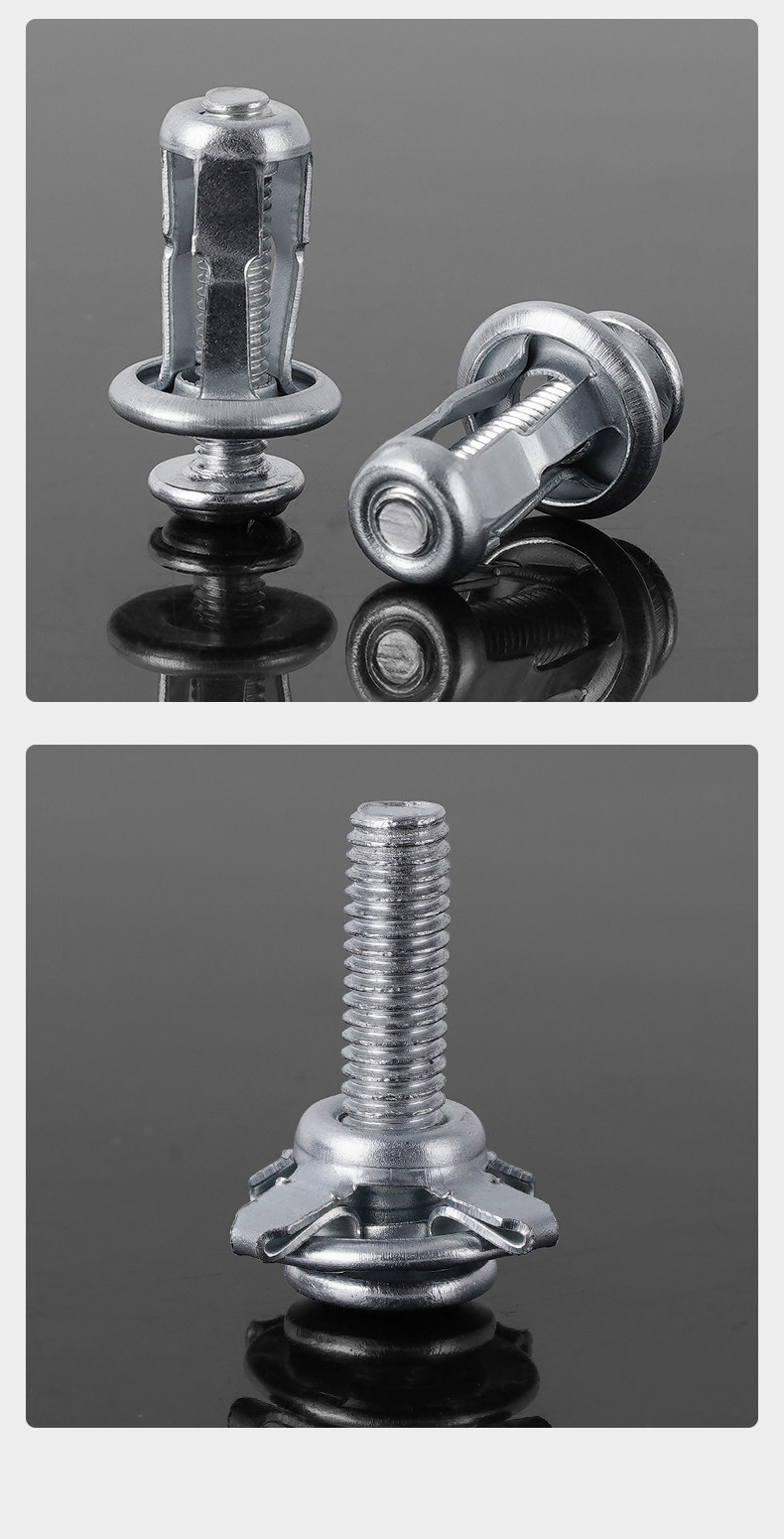 Якорь для дюбеля 花瓣螺母膨胀螺丝灯笼型石膏板空心铁皮塑料板子汽车车牌固定卡扣 Beishidabo