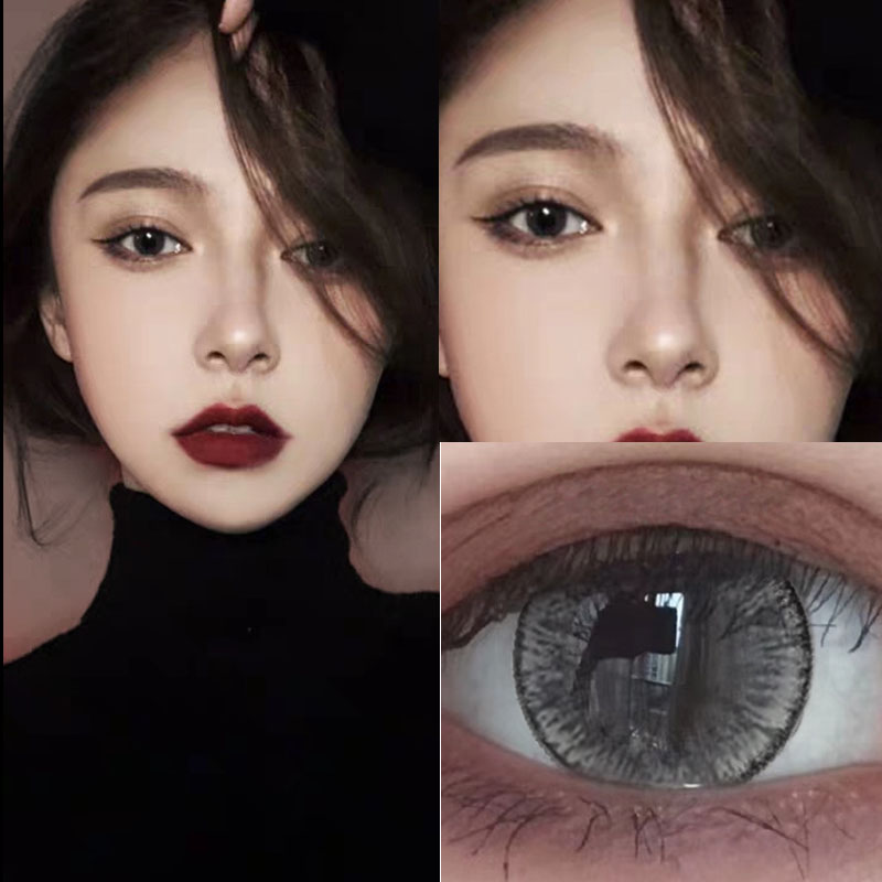 Annual disposable 2020 new color contact lenses large diameter 14 5 ice dew gray 15mm contact lenses black half a year disposable female TN - Taobao