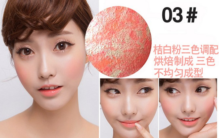 Bộ đếm chính hãng Sha Ni Shi má hồng phấn rouge bột nở tinh tế phấn má hồng với cọ má hồng - Blush / Cochineal phấn má wet n wild