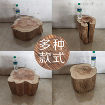 Cedar Wood Mound Spot Tree Stumps Stool Brief Log Wind Hua Rot Root Carved Bench Wood Pile Base Log Pier Tea Table