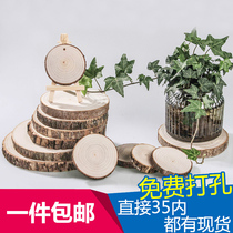 Round Wood Sheet Diy Hand-painted Decoration With Leather Solid Wood Stock Log Sheet Fragrant Zhangsheet Wood Shooting Props Propylene Painting