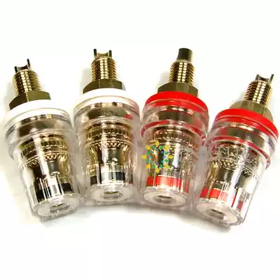 M8 Crystal terminal pure copper gold-plated power amplifier chassis bile machine audio terminal Banana plug speaker socket