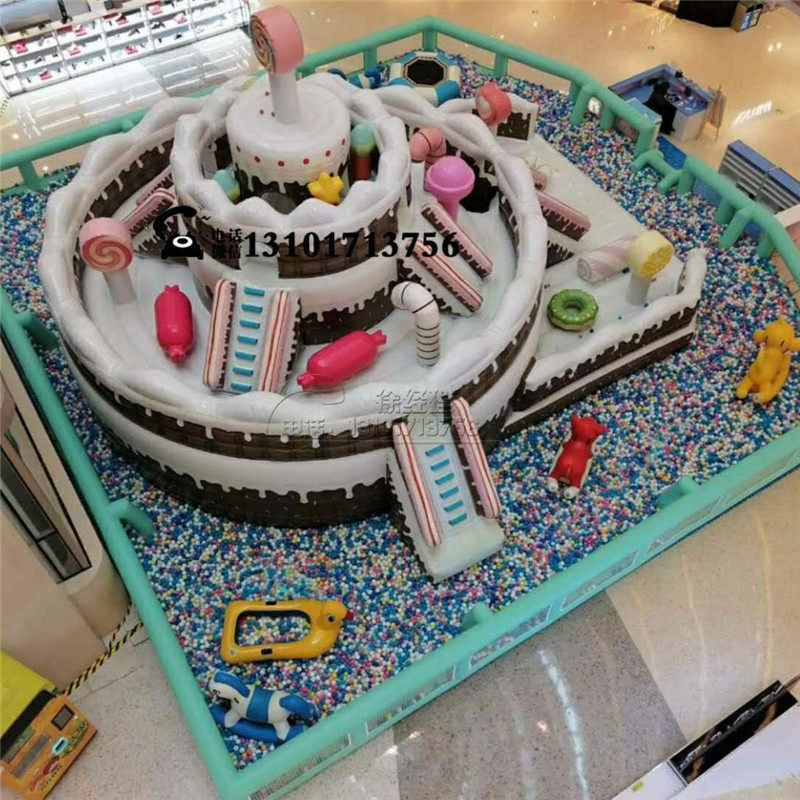 Mall opening with net red amusement equipment Inflatable cake Outdoor naughty fort Million ocean ball pool slide toys