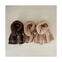 Korean style ins childrens scarf autumn and winter warm boys boys small label foreign style baby knitted wool scarf trendy