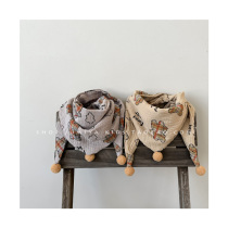 Baby scarf spring and autumn thin boys 2024 new childrens triangle scarf neck scarf infant boy baby neck cover trendy