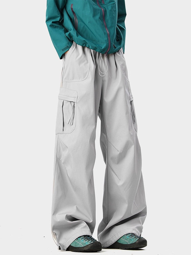 Outdoor Mountain-Style Water-Repellent Tactical Pants for Men and Women, Autumn Functional Wind-Resistant Pleated Paratrooper Pants, Hiking and Mountaineering Sports Long Pants