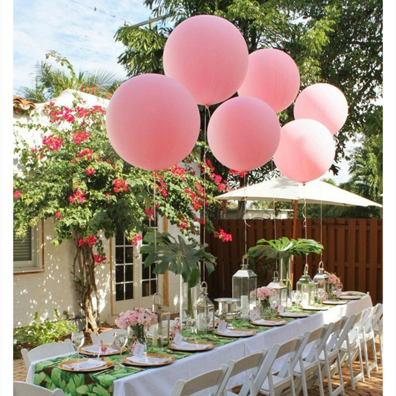 Shenzhen Birthday Party Decoration 24 Inch Macaron Pink Oversized Balloon Wedding Opening Celebration Solid Color Balloon