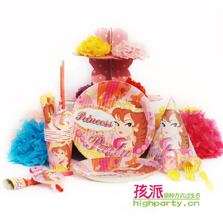 Shenzhen Children Baby Princess Theme Birthday Party Cutlery Girl Party Princess Series Arrangement Decoration Package
