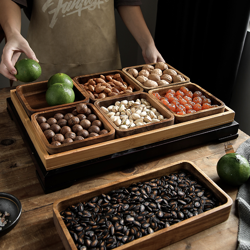 CH Day-style ins and rice dining room Sig Sig Dogs rectangular dry fruit tray Home Candy Snacks Comparta Desegregado