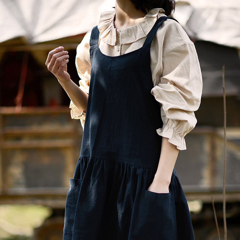 MS Nordic ins home dining room coffee milk tea flower shop baking anti-fouling work clothes Japanese cotton and linen pastoral apron