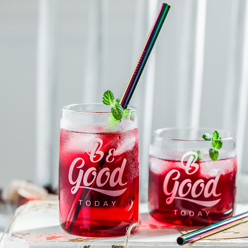 EZ Nordic Ins Dining Hall Home Ins Heat Resistant Microwave Oven Glass Water Glass Milk Breakfast Drink Cup